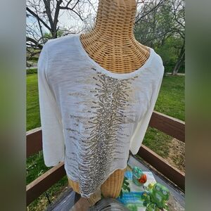 Chico's Zenergy ivory tshirt size 2